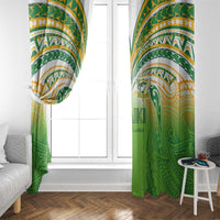 Cook Islands Rugby League Window Curtain Avaiki Tatau Tribal Motifs White Color - Polynesian Pride