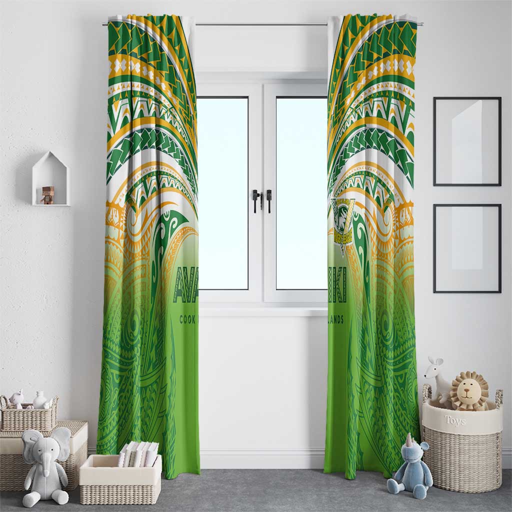 Cook Islands Rugby League Window Curtain Avaiki Tatau Tribal Motifs White Color - Polynesian Pride