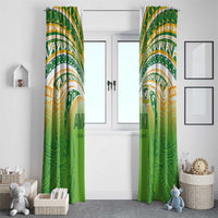 Cook Islands Rugby League Window Curtain Avaiki Tatau Tribal Motifs White Color - Polynesian Pride