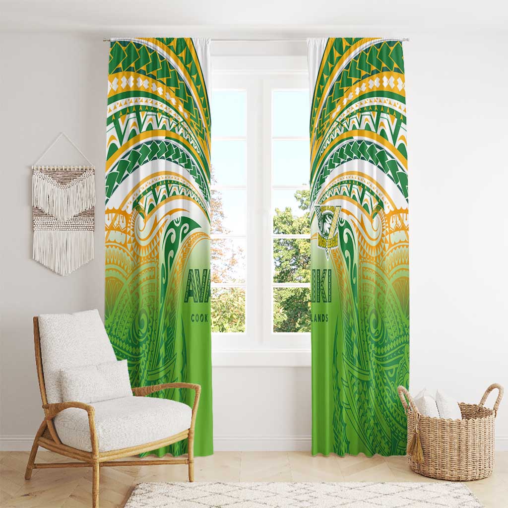 Cook Islands Rugby League Window Curtain Avaiki Tatau Tribal Motifs White Color - Polynesian Pride
