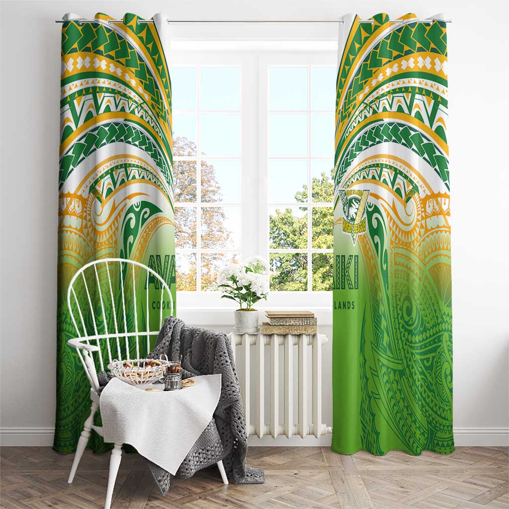Cook Islands Rugby League Window Curtain Avaiki Tatau Tribal Motifs White Color - Polynesian Pride