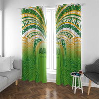 Cook Islands Rugby League Window Curtain Avaiki Tatau Tribal Motifs White Color - Polynesian Pride