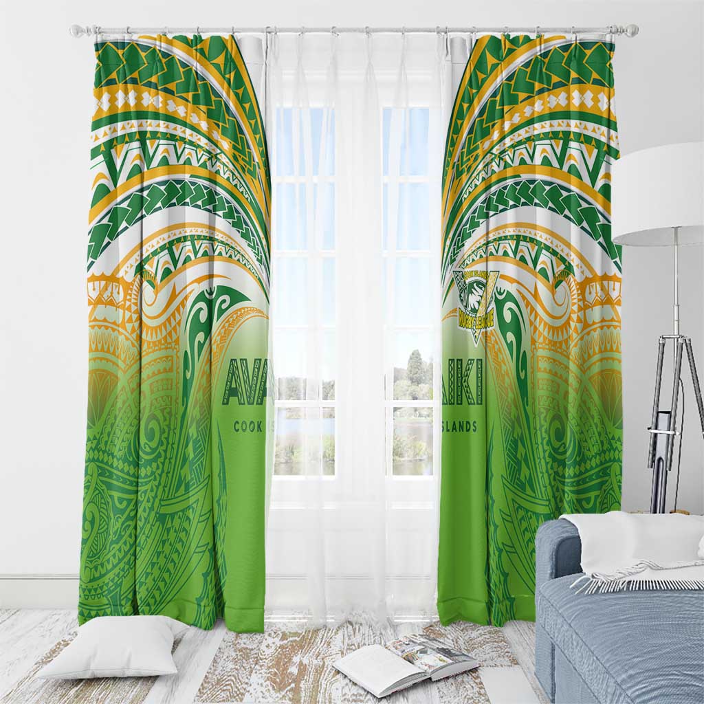 Cook Islands Rugby League Window Curtain Avaiki Tatau Tribal Motifs White Color - Polynesian Pride
