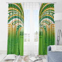 Cook Islands Rugby League Window Curtain Avaiki Tatau Tribal Motifs White Color - Polynesian Pride