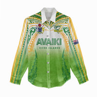 Custom Cook Islands Rugby League Women Casual Shirt Avaiki Tatau Tribal Motifs White Color - Polynesian Pride