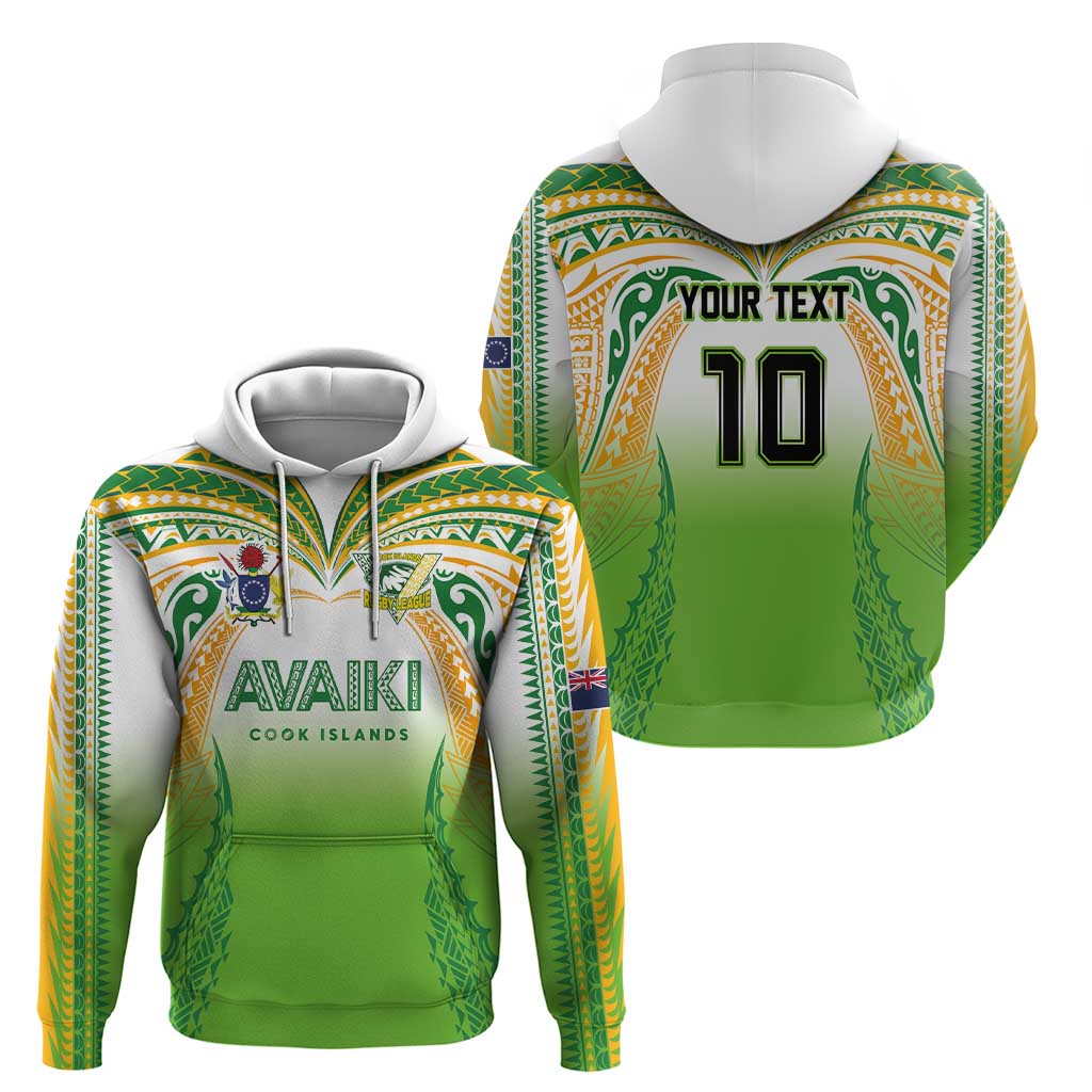 Custom Cook Islands Rugby League Zip Hoodie Avaiki Tatau Tribal Motifs White Color - Polynesian Pride