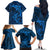 Polynesian Dolphin Valentine Day Family Matching Off Shoulder Long Sleeve Dress and Hawaiian Shirt Hibiscus and Tribal Tattoo Blue Style LT03 - Polynesian Pride