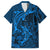 Polynesian Dolphin Valentine Day Family Matching Off Shoulder Long Sleeve Dress and Hawaiian Shirt Hibiscus and Tribal Tattoo Blue Style LT03 Dad's Shirt - Short Sleeve Blue - Polynesian Pride