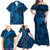 Polynesian Dolphin Valentine Day Family Matching Off Shoulder Maxi Dress and Hawaiian Shirt Hibiscus and Tribal Tattoo Blue Style LT03 - Polynesian Pride