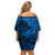 Polynesian Dolphin Valentine Day Family Matching Off Shoulder Short Dress and Hawaiian Shirt Hibiscus and Tribal Tattoo Blue Style LT03 - Polynesian Pride