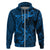 Polynesian Dolphin Valentine Day Hoodie Hibiscus and Tribal Tattoo Blue Style LT03 Zip Hoodie Blue - Polynesian Pride