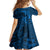 Polynesian Dolphin Valentine Day Kid Short Sleeve Dress Hibiscus and Tribal Tattoo Blue Style LT03 - Polynesian Pride