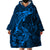 Polynesian Dolphin Valentine Day Wearable Blanket Hoodie Hibiscus and Tribal Tattoo Blue Style LT03 - Polynesian Pride