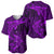 Polynesian Dolphin Valentine Day Baseball Jersey Hibiscus and Tribal Tattoo Purple Style LT03 - Polynesian Pride