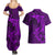 Polynesian Dolphin Valentine Day Couples Matching Summer Maxi Dress and Hawaiian Shirt Hibiscus and Tribal Tattoo Purple Style LT03 - Polynesian Pride