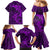 Polynesian Dolphin Valentine Day Family Matching Mermaid Dress and Hawaiian Shirt Hibiscus and Tribal Tattoo Purple Style LT03 - Polynesian Pride