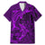 Polynesian Dolphin Valentine Day Family Matching Mermaid Dress and Hawaiian Shirt Hibiscus and Tribal Tattoo Purple Style LT03 Dad's Shirt - Short Sleeve Purple - Polynesian Pride