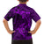 Polynesian Dolphin Valentine Day Family Matching Off Shoulder Long Sleeve Dress and Hawaiian Shirt Hibiscus and Tribal Tattoo Purple Style LT03 - Polynesian Pride