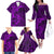 Polynesian Dolphin Valentine Day Family Matching Off Shoulder Long Sleeve Dress and Hawaiian Shirt Hibiscus and Tribal Tattoo Purple Style LT03 - Polynesian Pride