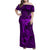 Polynesian Dolphin Valentine Day Family Matching Off Shoulder Maxi Dress and Hawaiian Shirt Hibiscus and Tribal Tattoo Purple Style LT03 Mom's Dress Purple - Polynesian Pride