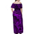 Polynesian Dolphin Valentine Day Family Matching Off Shoulder Maxi Dress and Hawaiian Shirt Hibiscus and Tribal Tattoo Purple Style LT03 - Polynesian Pride