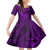 Polynesian Dolphin Valentine Day Family Matching Off Shoulder Short Dress and Hawaiian Shirt Hibiscus and Tribal Tattoo Purple Style LT03 Daughter's Dress Purple - Polynesian Pride