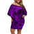 Polynesian Dolphin Valentine Day Family Matching Off Shoulder Short Dress and Hawaiian Shirt Hibiscus and Tribal Tattoo Purple Style LT03 Mom's Dress Purple - Polynesian Pride