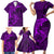 Polynesian Dolphin Valentine Day Family Matching Short Sleeve Bodycon Dress and Hawaiian Shirt Hibiscus and Tribal Tattoo Purple Style LT03 - Polynesian Pride