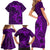 Polynesian Dolphin Valentine Day Family Matching Short Sleeve Bodycon Dress and Hawaiian Shirt Hibiscus and Tribal Tattoo Purple Style LT03 - Polynesian Pride