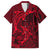 Polynesian Dolphin Valentine Day Family Matching Long Sleeve Bodycon Dress and Hawaiian Shirt Hibiscus and Tribal Tattoo Red Style LT03 Dad's Shirt - Short Sleeve Red - Polynesian Pride