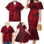 Polynesian Dolphin Valentine Day Family Matching Mermaid Dress and Hawaiian Shirt Hibiscus and Tribal Tattoo Red Style LT03 - Polynesian Pride