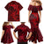 Polynesian Dolphin Valentine Day Family Matching Mermaid Dress and Hawaiian Shirt Hibiscus and Tribal Tattoo Red Style LT03 - Polynesian Pride