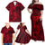 Polynesian Dolphin Valentine Day Family Matching Off Shoulder Maxi Dress and Hawaiian Shirt Hibiscus and Tribal Tattoo Red Style LT03 - Polynesian Pride