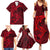 Polynesian Dolphin Valentine Day Family Matching Summer Maxi Dress and Hawaiian Shirt Hibiscus and Tribal Tattoo Red Style LT03 - Polynesian Pride