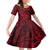 Polynesian Dolphin Valentine Day Kid Short Sleeve Dress Hibiscus and Tribal Tattoo Red Style LT03 KID Red - Polynesian Pride