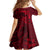 Polynesian Dolphin Valentine Day Kid Short Sleeve Dress Hibiscus and Tribal Tattoo Red Style LT03 - Polynesian Pride