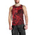 Polynesian Dolphin Valentine Day Men Tank Top Hibiscus and Tribal Tattoo Red Style LT03 - Polynesian Pride