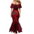 Polynesian Dolphin Valentine Day Mermaid Dress Hibiscus and Tribal Tattoo Red Style LT03 - Polynesian Pride