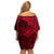 Polynesian Dolphin Valentine Day Off Shoulder Short Dress Hibiscus and Tribal Tattoo Red Style LT03 - Polynesian Pride