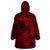 Polynesian Dolphin Valentine Day Wearable Blanket Hoodie Hibiscus and Tribal Tattoo Red Style LT03 - Polynesian Pride