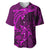 Polynesian Dolphin Valentine Day Baseball Jersey Hibiscus and Tribal Tattoo Pink Style LT03 Pink - Polynesian Pride