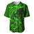 Polynesian Dolphin Valentine Day Baseball Jersey Hibiscus and Tribal Tattoo Green Style LT03 Green - Polynesian Pride