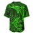 Polynesian Dolphin Valentine Day Baseball Jersey Hibiscus and Tribal Tattoo Green Style LT03 - Polynesian Pride