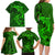 Polynesian Dolphin Valentine Day Family Matching Long Sleeve Bodycon Dress and Hawaiian Shirt Hibiscus and Tribal Tattoo Green Style LT03 - Polynesian Pride