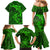 Polynesian Dolphin Valentine Day Family Matching Mermaid Dress and Hawaiian Shirt Hibiscus and Tribal Tattoo Green Style LT03 - Polynesian Pride