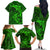 Polynesian Dolphin Valentine Day Family Matching Off Shoulder Long Sleeve Dress and Hawaiian Shirt Hibiscus and Tribal Tattoo Green Style LT03 - Polynesian Pride