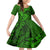 Polynesian Dolphin Valentine Day Family Matching Off Shoulder Maxi Dress and Hawaiian Shirt Hibiscus and Tribal Tattoo Green Style LT03 Daughter's Dress Green - Polynesian Pride