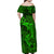 Polynesian Dolphin Valentine Day Family Matching Off Shoulder Maxi Dress and Hawaiian Shirt Hibiscus and Tribal Tattoo Green Style LT03 - Polynesian Pride