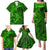 Polynesian Dolphin Valentine Day Family Matching Puletasi and Hawaiian Shirt Hibiscus and Tribal Tattoo Green Style LT03 - Polynesian Pride