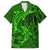 Polynesian Dolphin Valentine Day Family Matching Puletasi and Hawaiian Shirt Hibiscus and Tribal Tattoo Green Style LT03 Dad's Shirt - Short Sleeve Green - Polynesian Pride